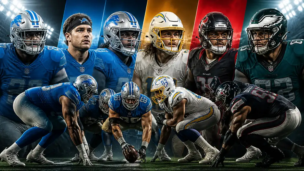 Detroit, the Chargers, Houston, and Philadelphia changed their offensive lines cover